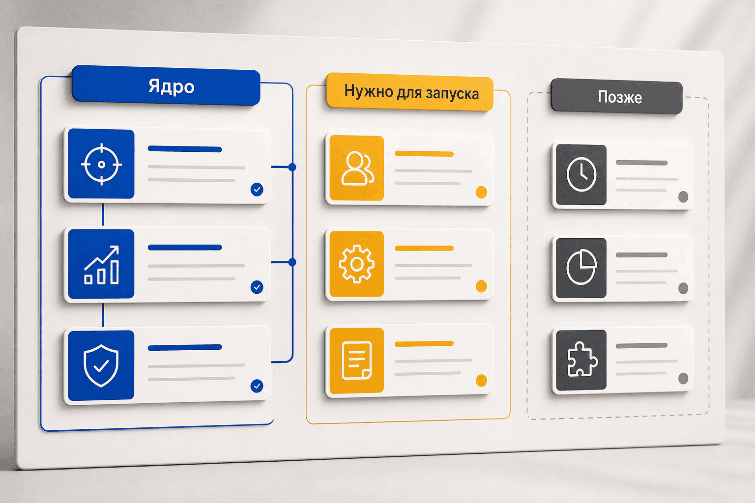 Приоритеты функций для первой версии MVP